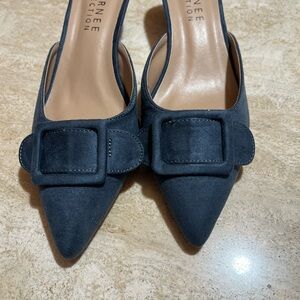 Journey Collection Women's Pointed Toe Mules - Blue